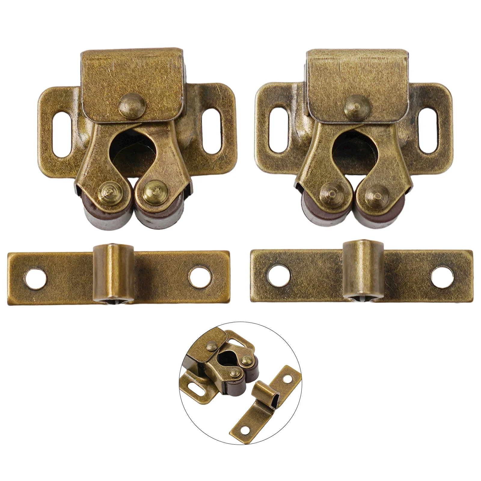 

Door Close Latch For Motorhomes Caravans Boats Double Roller Catch Cupboard Cabinet Door Close Latch Gripper Lock