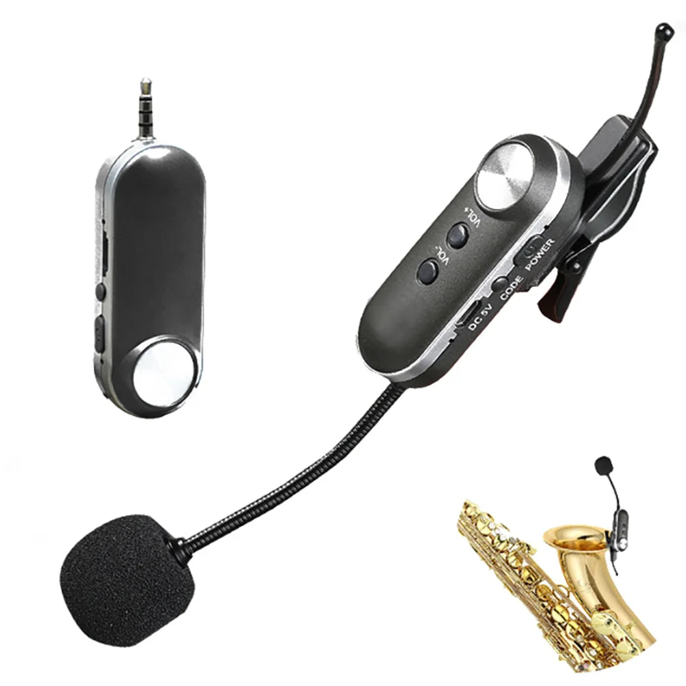 Strumenti wireless UHF Microfono per sassofono Ricevitore e trasmettitore wireless Plug and Play per tromba Clarinetto