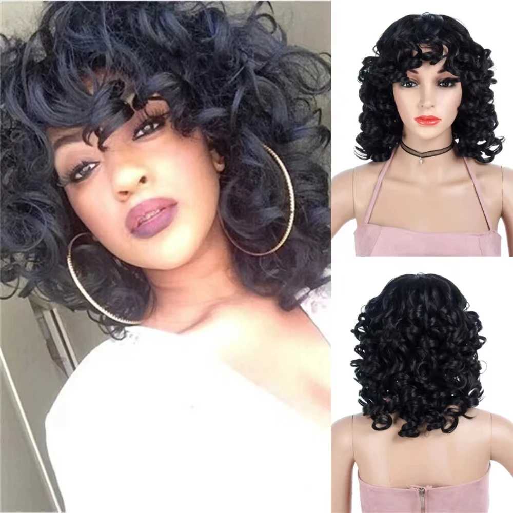 MSIWIGS Women's Short Black Ombre Brown Wig
