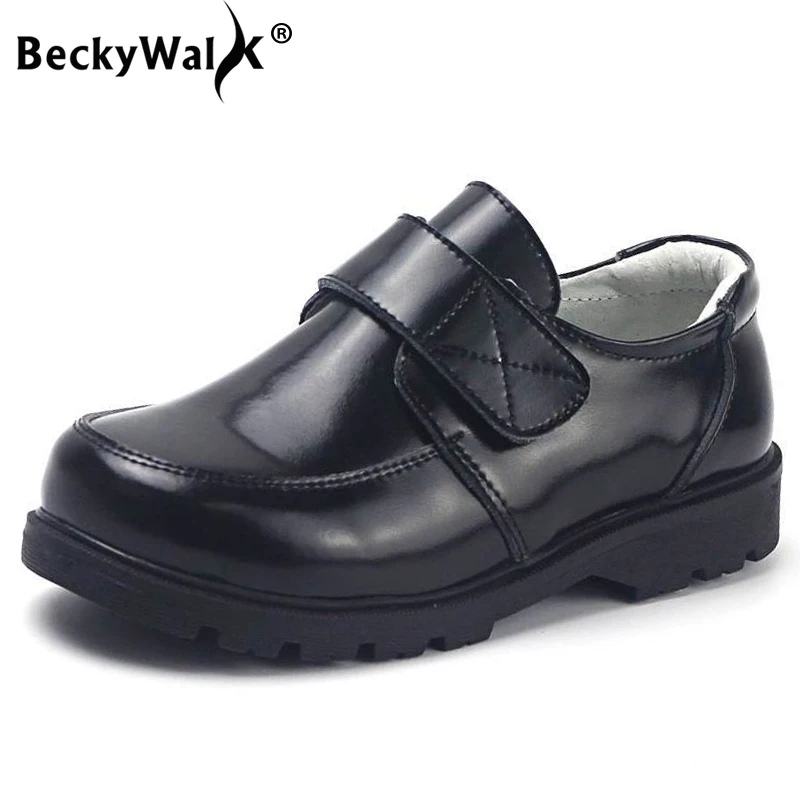 

BeckyWalk, детская обувь из натуральной кожи, кожаная обувь для мальчиков, черно-белая школьная обувь, вечерние детские туфли для выступлений для мальчиков CSH674