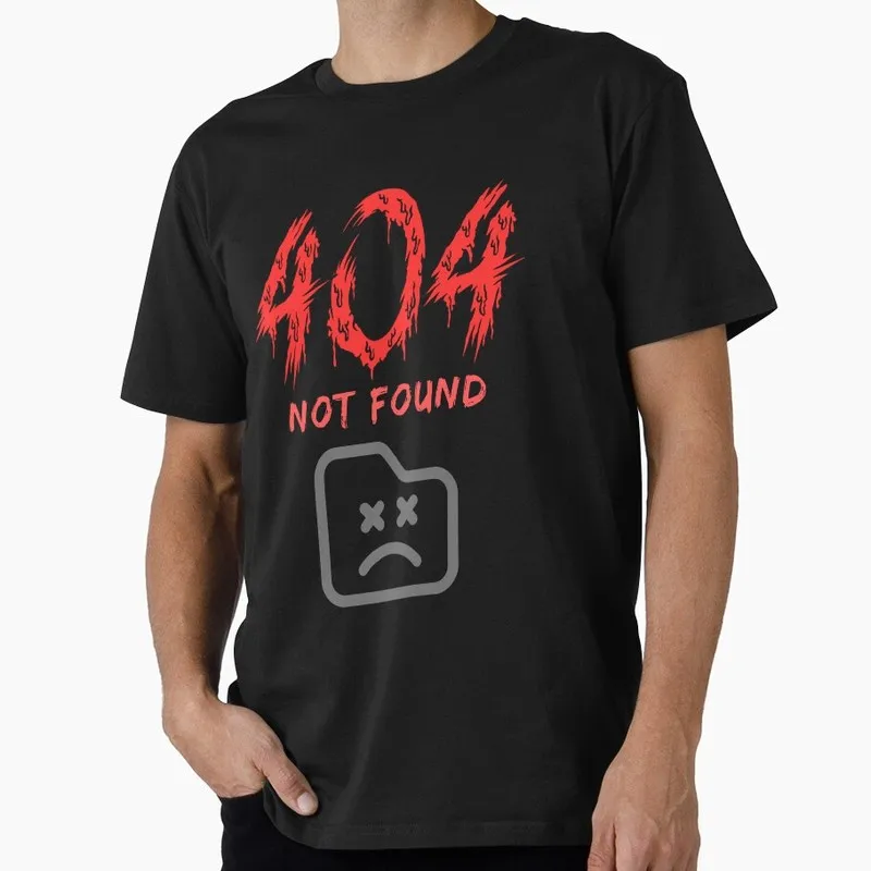T-shirt graphique amusant « 404 Not Found » pour programmeur, ingénieur logiciel, geek, développeur informatique, cadeau pour les fans, tailles S à 6XL.