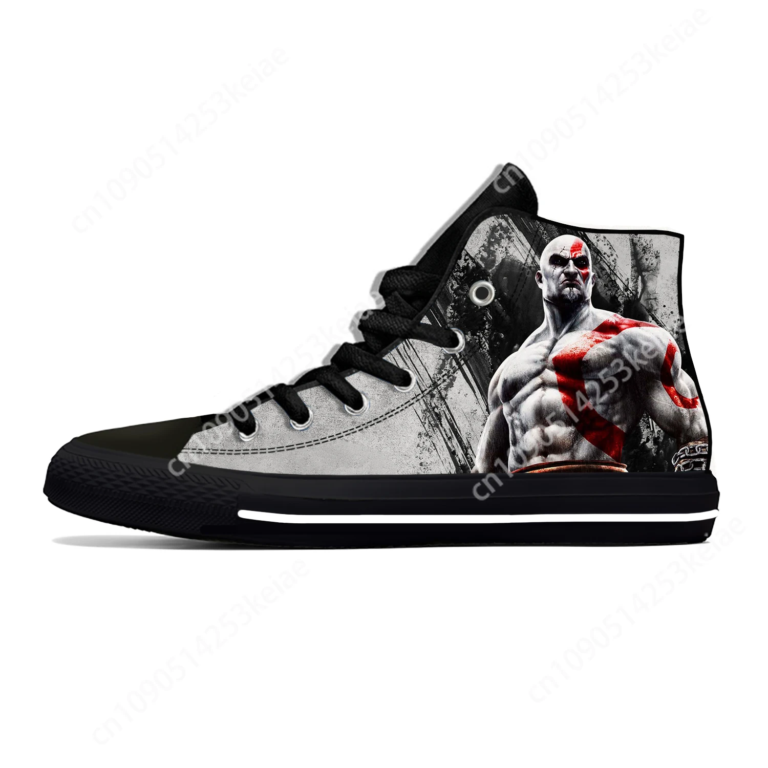 Anime Cartoon Game Manga Comic God of War Kratos Casual Cloth Shoes High Top Lightweight Breathable 3D Print Men Women Sneakers