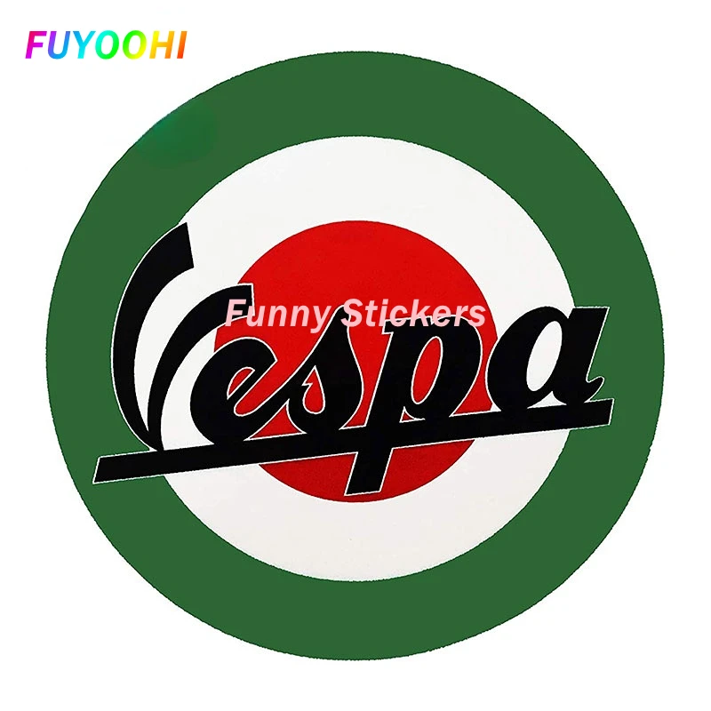 FUYOOHI – autocollants Play, étiquette de voiture créative et étanche, pour Logo Vespa + drapeau de Moto d\'italie