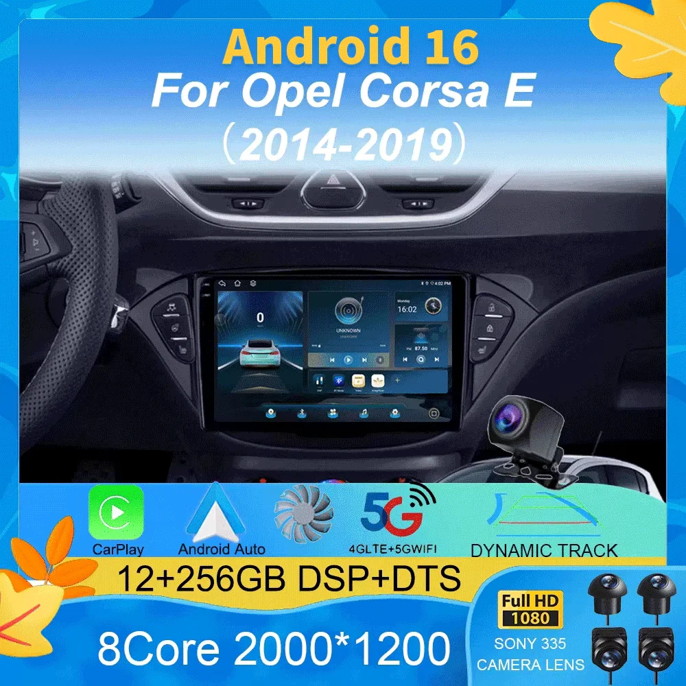 Carplay 2 Din Android 16 Audio Multimedia For Opel Corsa E 2014 2015 - 2019 Car Radio GPS Navigation Auto Stereo Monitor BT WIFI