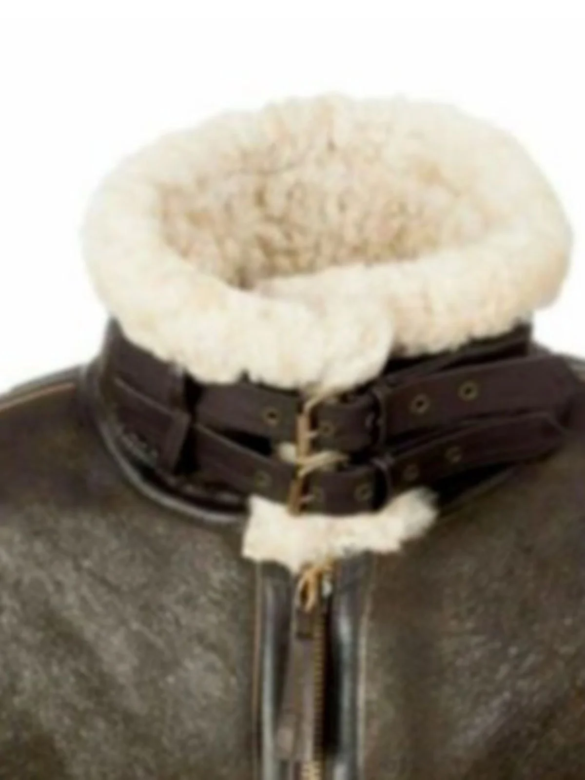 Retro Heavyweight Warm Fleece Lined Leather Fur Integrated Flight Jacket Autumn Winter Men's Fashion Slim Fit Long Sleeve Zipper