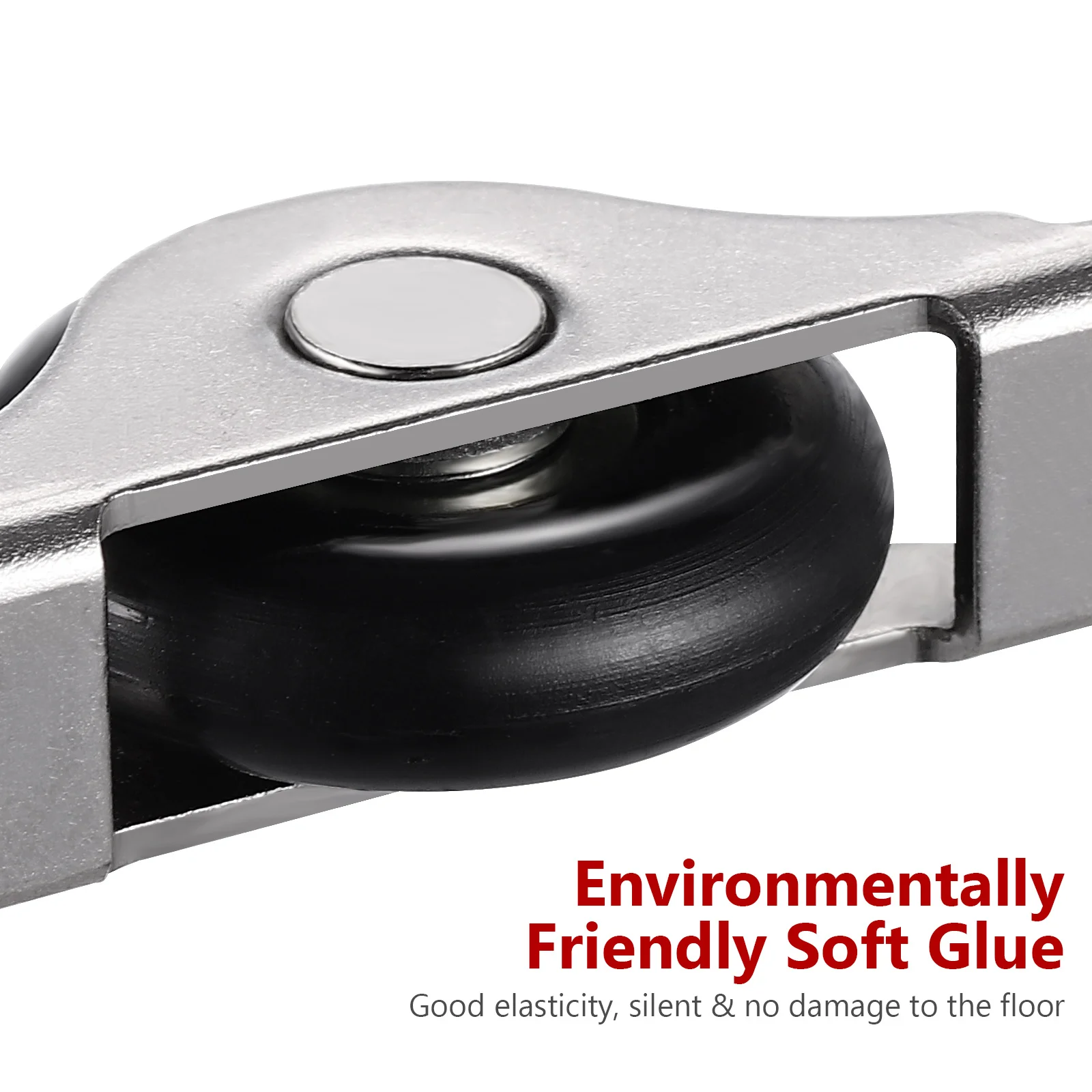 

4pcs Sliding Glass Door Wheels Replacement Kit Cabinet Wardrobe Hardware Rollers Pulley Track Rail for Barn Closet Door Upgrade