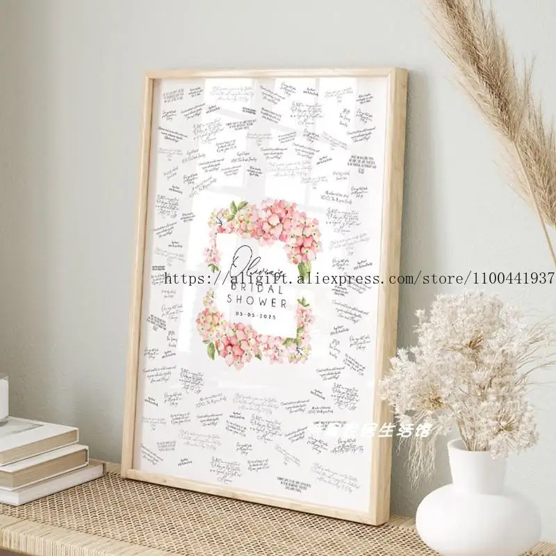 

Personalized Wedding Guest Book Wall Hanging Creative Sign-in Art for Bride Gift Unique Home Decor Keepsake