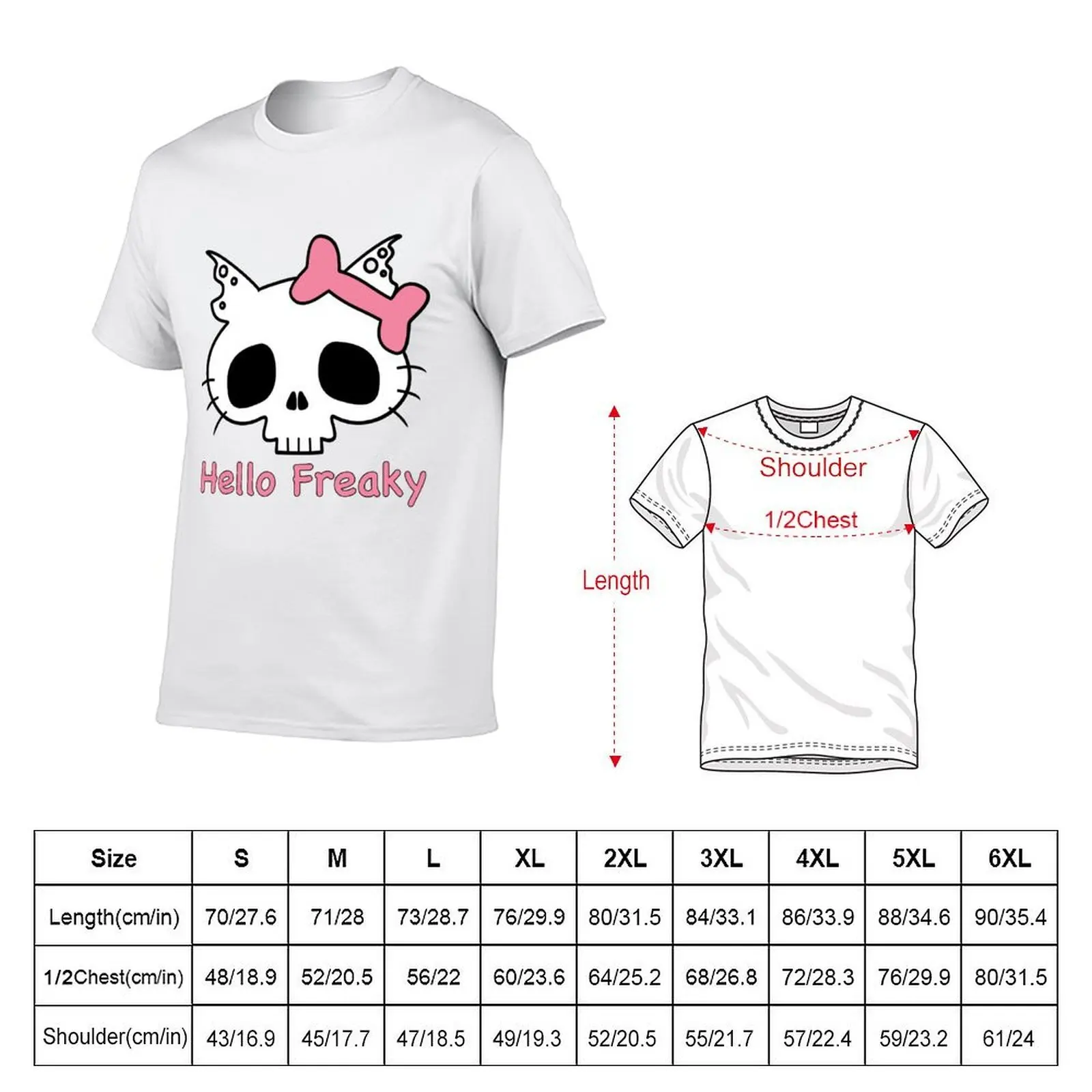 Hello Freaky Pink T-Shirt cotton graphic tees anime figures t shirts men