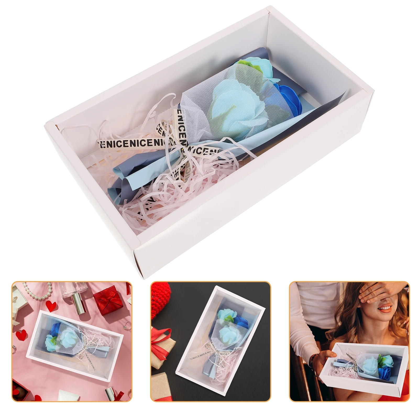 

Rose Soap Bouquet Gift Box Decorative Artificial Flowers Realistic H made Wedding Party Favor Eternal Flower Soap Decors