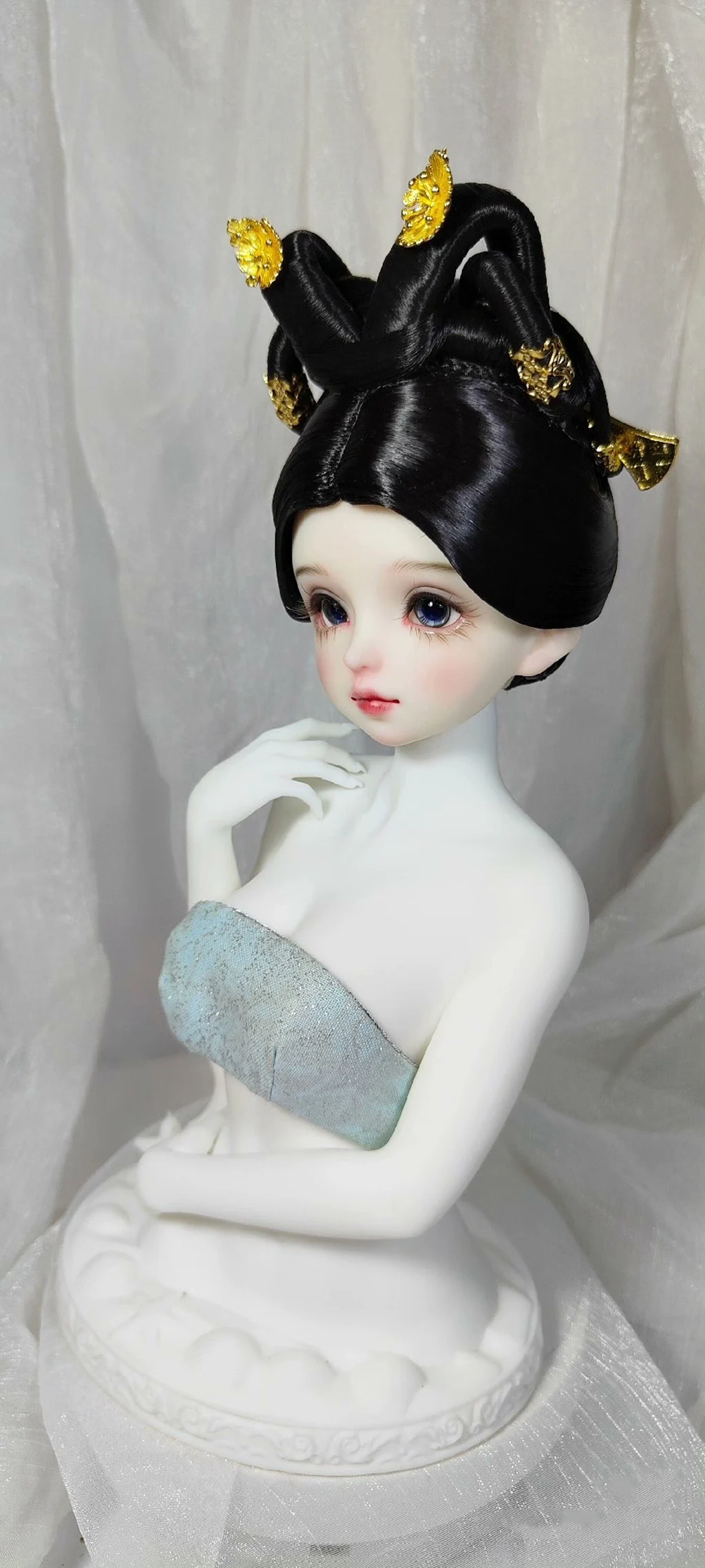 Peruka BJD w skali 1/4 1/3, starożytny strój, chiński Hanfu, włosy wróżki, peruki retro dla BJD/SD MSD SD13, akcesoria dla lalek dziewczęcych SSDF, C2286