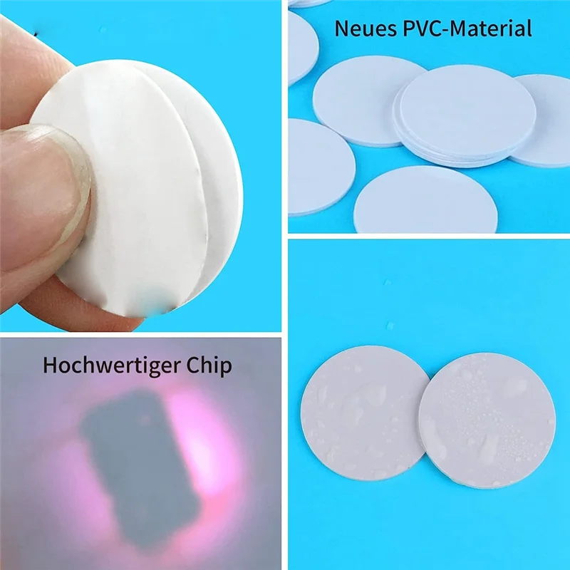 A13E-50 шт. Ntag215 метки RFID NFC-карта пустая перезаписываемая ПВХ NFC 215 тег круглый 25 мм/1 дюйм