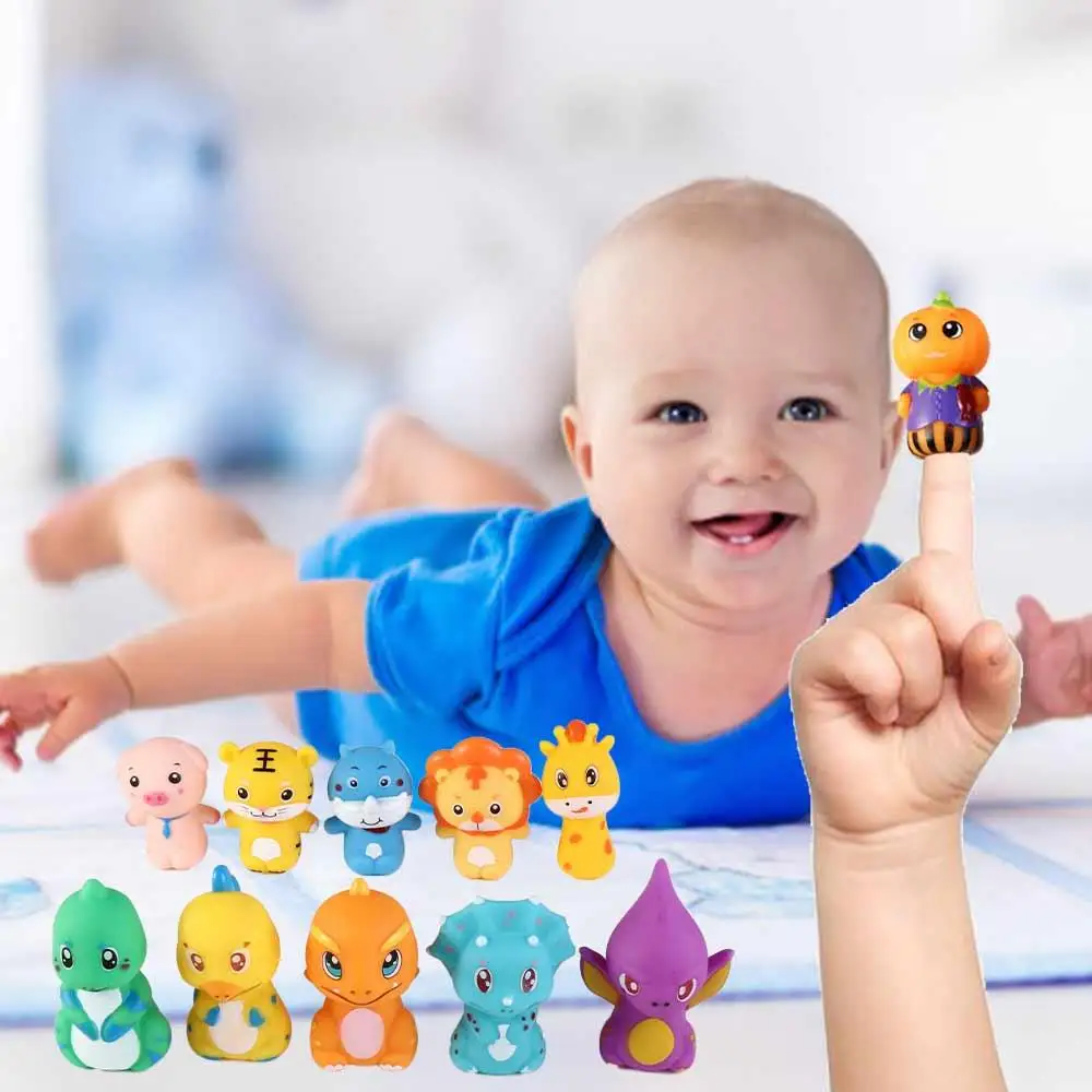 Spielzeug Kinderpuppenspielzeug Fingerpuppen Cartoon Tier Winzige Hände Spielzeug Tierkopf Handschuhe Dinosaurier Handpuppe Fingerpuppen