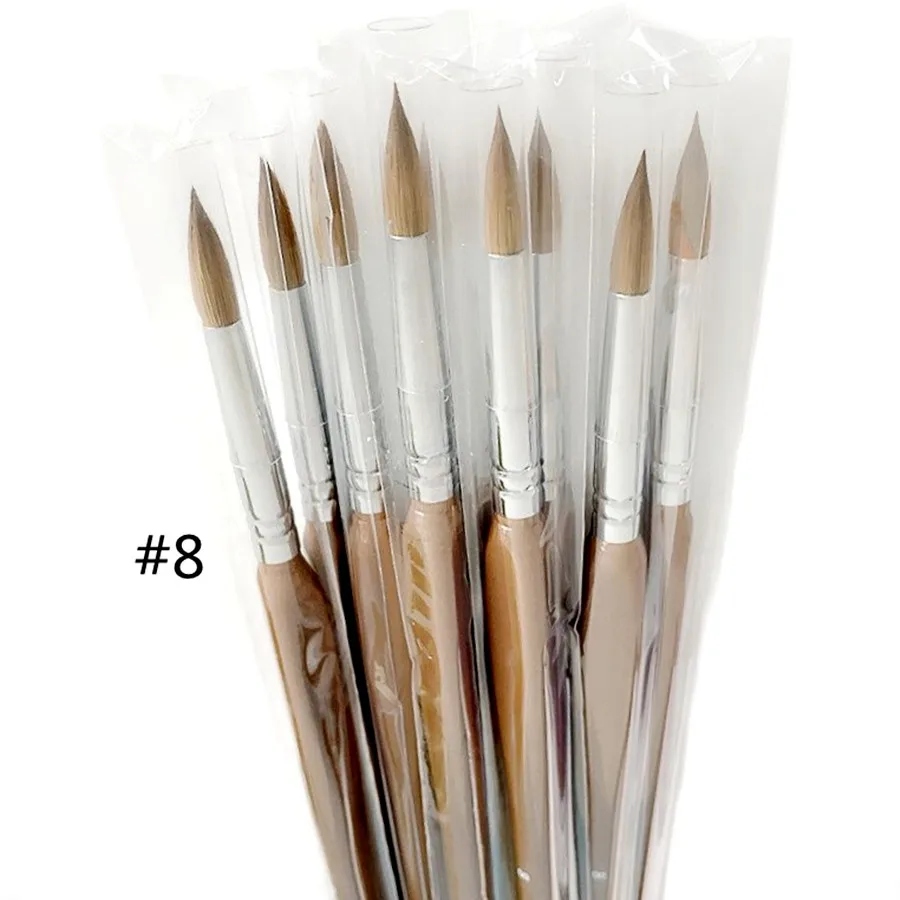 

5Pcs #8 Dental Sable Hair Brush Pen Porcelain Brushes Enamel Veneering Powder Opaque