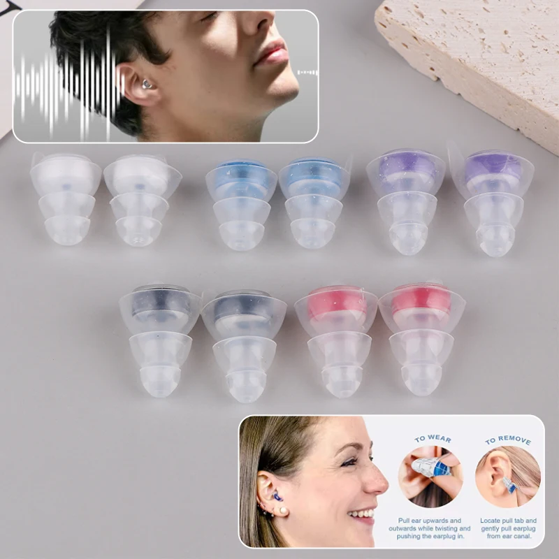 1 Pair Silicone High Fidelity Concert Ear Plugs, Hearing Protection Earplugs Noise Reduction Music Ear Plugs For Concerts