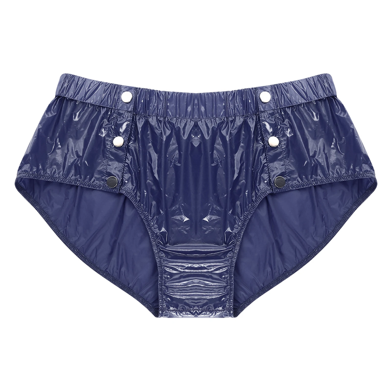 

Adults Men Shiny Diaper Cover Briefs Side Pressing Button Tear-away Washable Adaptive Underwear for Elderly Bedridden Diaper