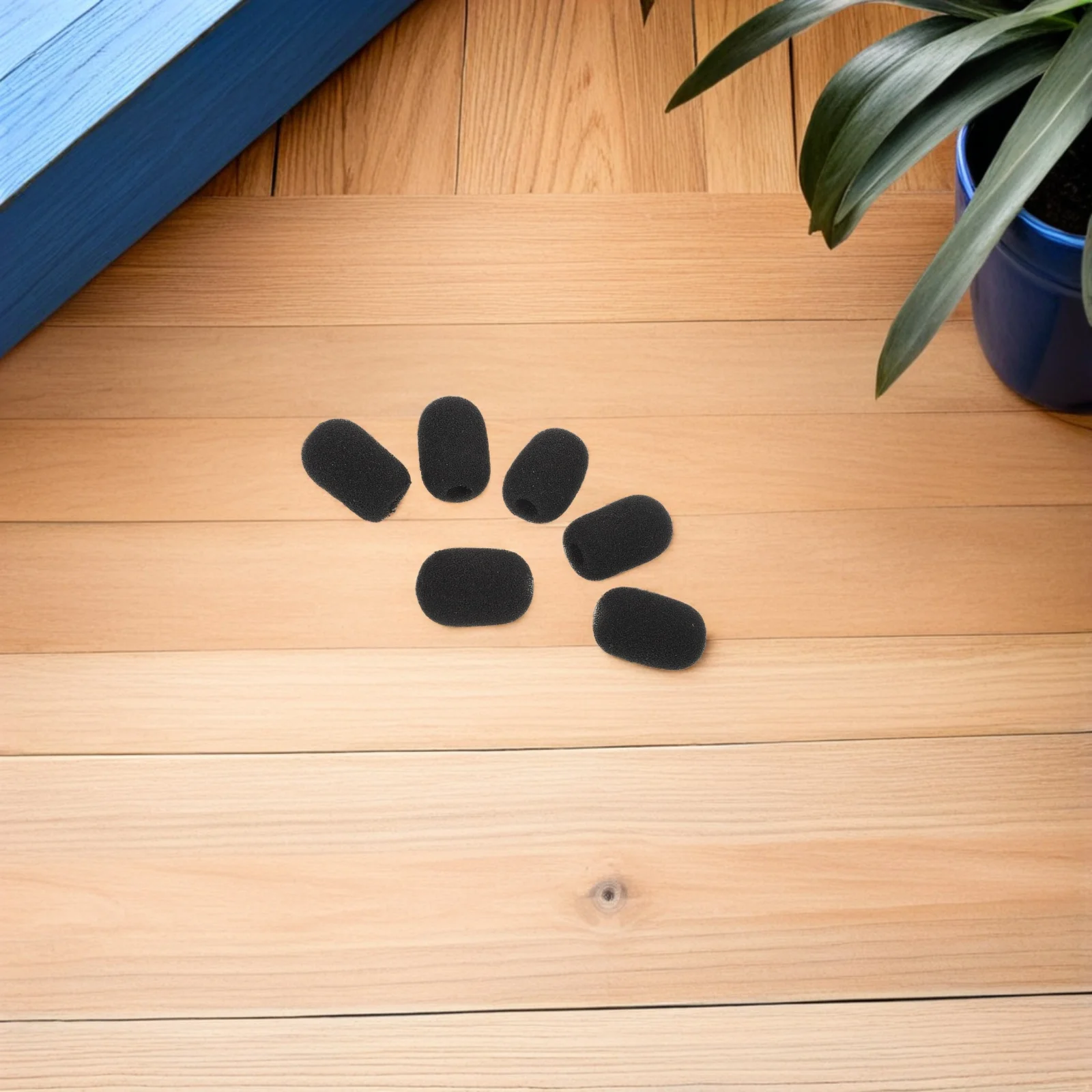 

60Pcs Microphone Sponge Covers Mini Size Foam Mic Windscreens Noise Reduction Black Universal Fit Mic Caps for Lavalier Headset