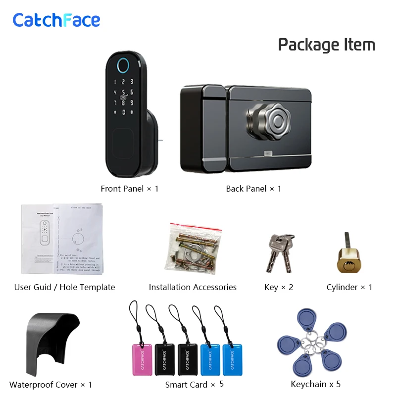 Vân Tay Chống Nước Ngoài Trời Cổng Điều Khiển Từ Xa Bluetooth TTLock Ứng Dụng Passcode Thẻ Rfid Móc Khóa Thông Minh Cửa Và Cửa Ngõ