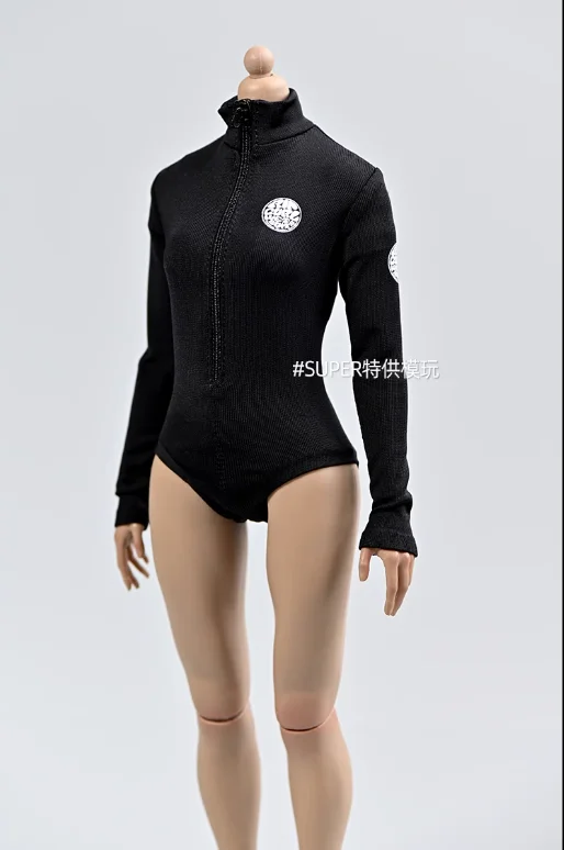 1/6 Female Sodier Long Sleeved Surfing Suit Swimsuit Model for 12'' Ph Tbl