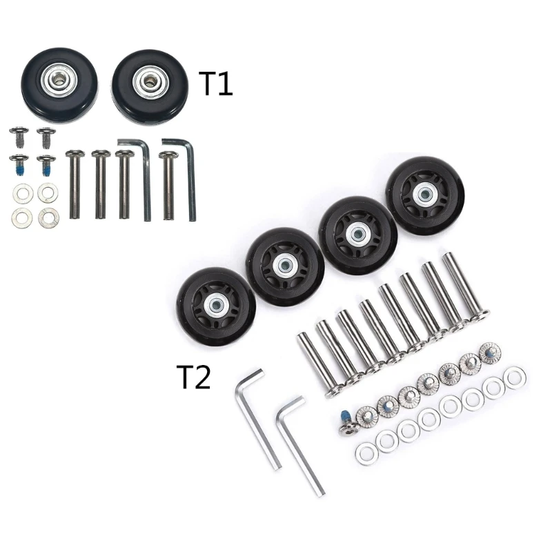 Rubber Casters Replacement OD 45x18mm/70x24mm Suitcase Luggage Heavy Duty