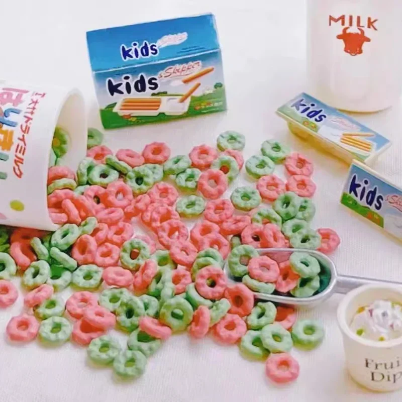 1:6 casa de muñecas Mini modelo muebles accesorios círculo de cereales de 7 colores 21 Uds Set Bjd Blyth soldado Lol miniaturas accesorios de escena juguete