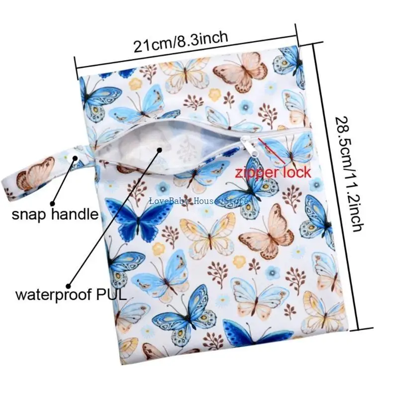 حقيبة يد مريحة لعربة الأطفال بسحاب من الحفاضات الرطبة والجافة من BX0D للآباء المسافرين