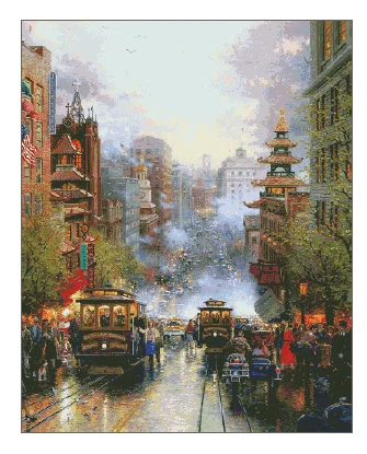 

Набор для шитья живой уличной пейзажей 18CT 16CT 14CT без печати наборы для вышивки крестом искусство вышивки DIY рукоделие ручной работы домашний декор