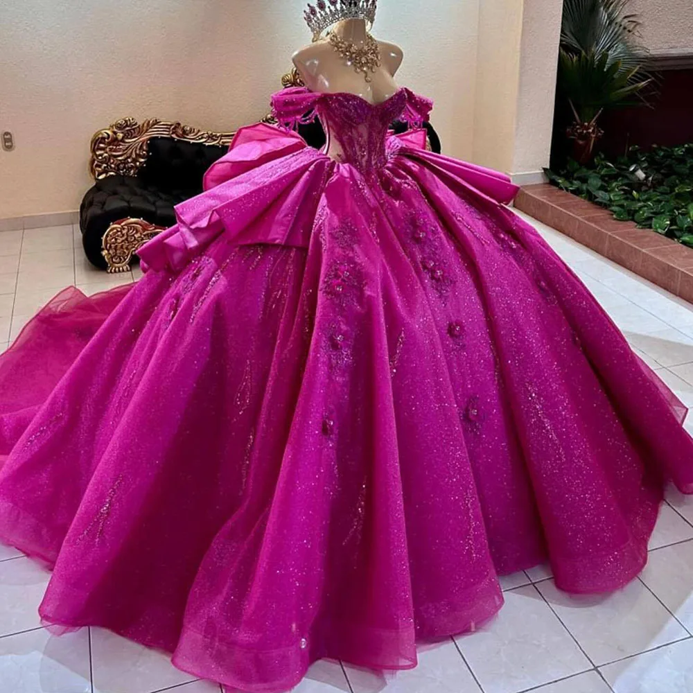 

Stunning Purple Quinceanera Dresses Off The Shoulder Sweet 16 Party Dress Lace Applique Vestidos De 15 Años Customized