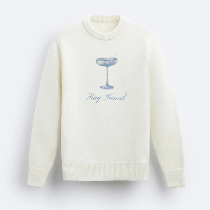 

Y2k Ribbed Knitted Sweater Jumper Hip Hop Men Oversized Soft Warm Sweatshirt Harajuku Long Sleeve Print Pullover 2024 Autumn New