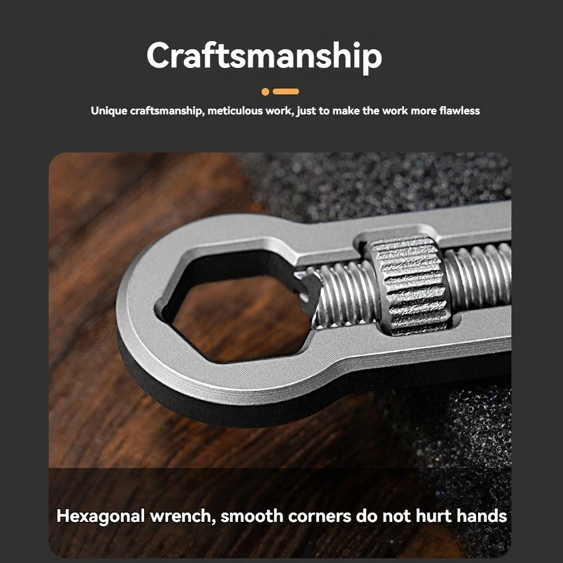 Titanium Alloy Hexagon Wrench Mini Pry Bar Bottle Opener Keychain Tool Combination Outdoor Camp Hike Gear-ABLL view 3