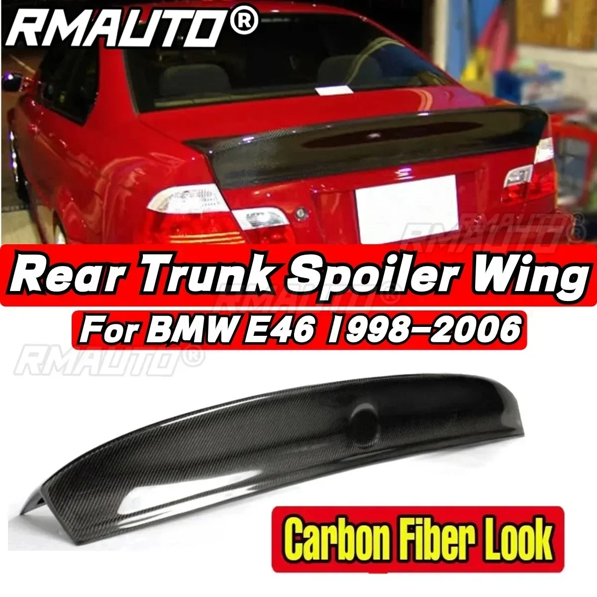 For BMW E46 Coupe Sedan M3 2Door 4 Door 1998 - 2006 Rear Spoiler Wing Body Kit Car Rear Trunk Spoiler Car Accessories