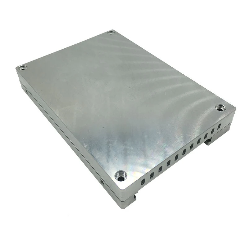 Custom CNC Machined Aluminum Electronic Enclosure Unanodized Aluminum Amplifier Module Housing Drone Aerospace Parts