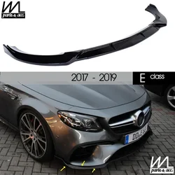 W213 front Spoiler, Gloss Black ABS Front Bumper Lip for Mercedes E Class 2017 - 2019 C238 Coupe, A238 Convertible, S213 Estate