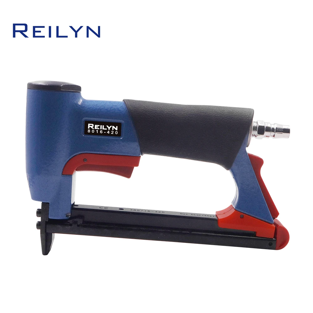 Imagem -02 - Pistola de Grampeador de Construção Pneumática Nariz Longo Fine Wire Nailer tipo u Estofados Carpintaria Móveis Ferramentas para Sofá 8016 616 mm