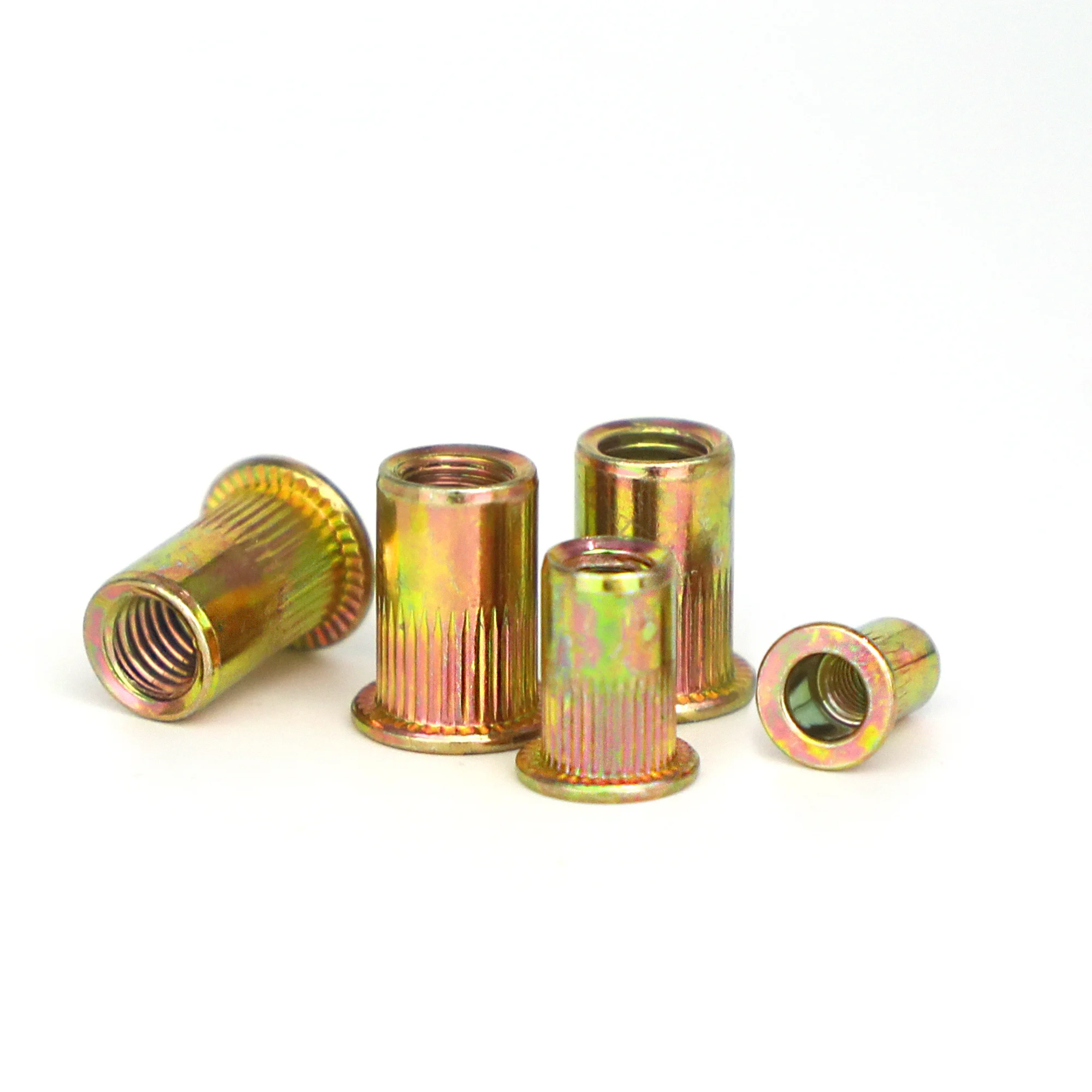 20/10PCS Rivet Nuts Threaded insert Nutsert Nuts M3 M4 M5 M6 M8  Flat Head Threaded Nuts Knurled Nuts Rivet Nut Nutsert Cap