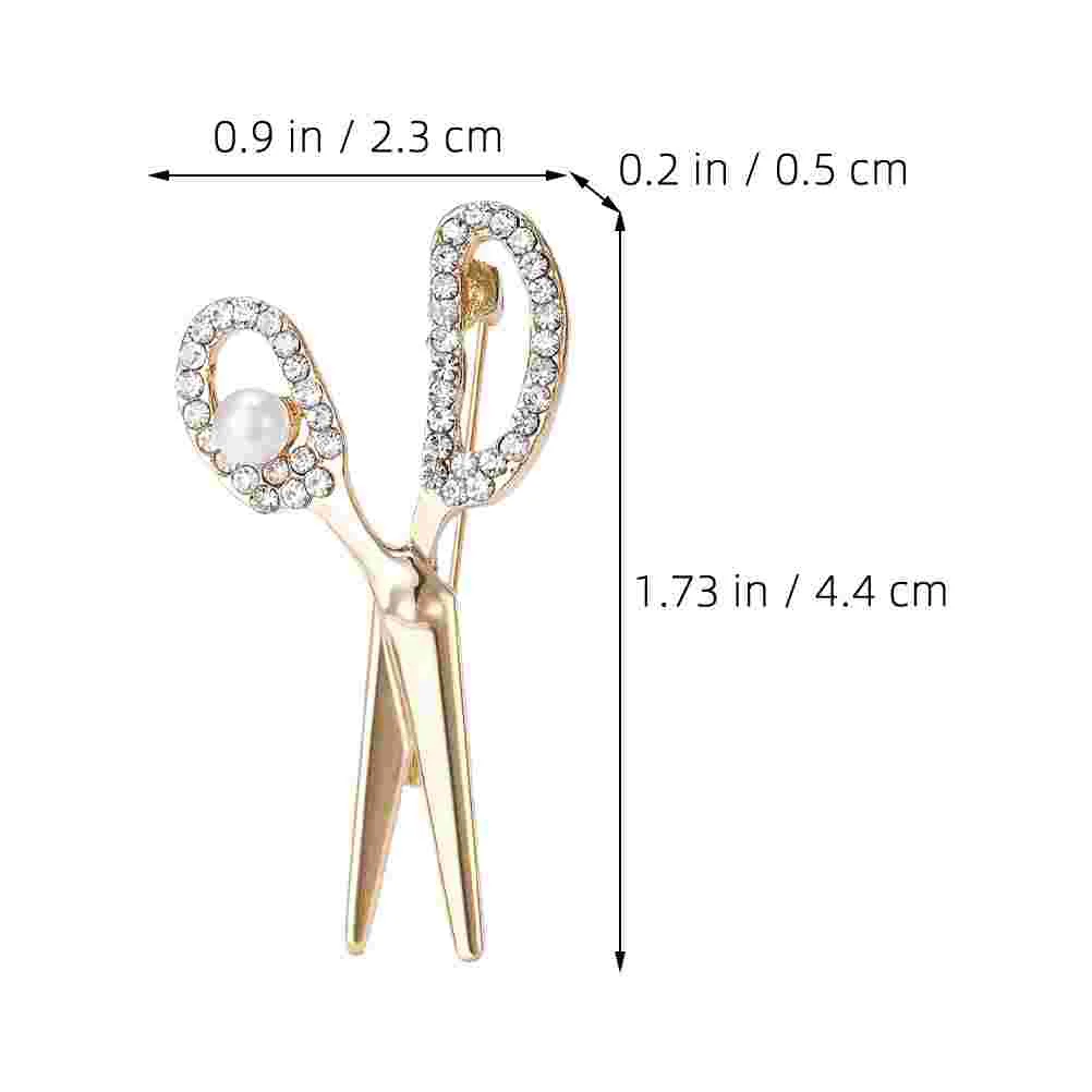 Scissors Brooch Women Brooches and Pin for Lapel Suits Rhinestone Backpack Corsage