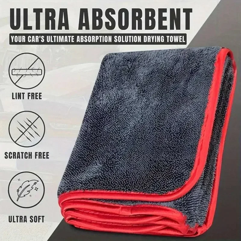 Ultra Absorbent Car Towel 500GSM Microfiber Drying Towel - Ultra Absorbent Thickened Technology with Twist Ring Design
