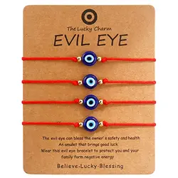 Evil Eye Bracelet Anklet Black Red String Lucky Protection Handmade Adjustable Bracelets for Women Men Boys Girls