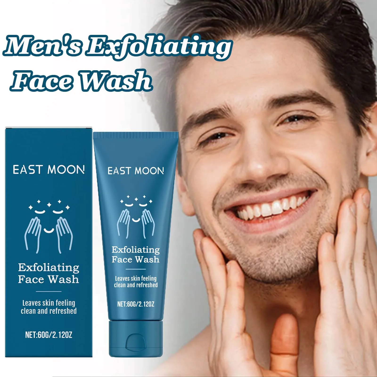 

Men's Exfoliating Face Wash Moisturizing Oil Control Blackhead Remove Pore Cleaning Refreshing Gentle Cleansing Facial Cleanser