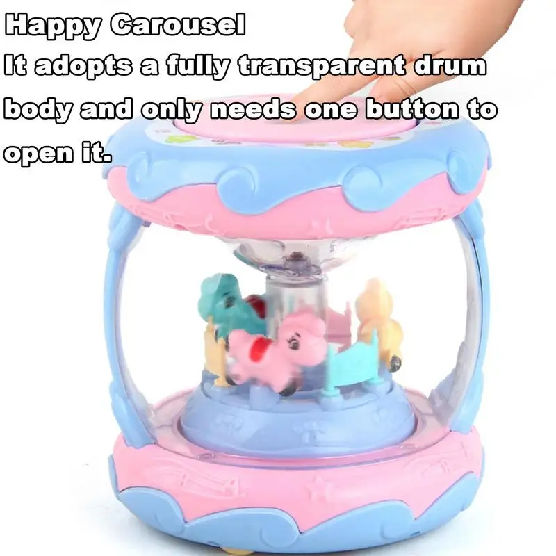 Light Up Drum Toy Cute Hand Clapping Drum Fun Merry-Go-Round 3D Colorful Lighting Musical Electronic Toy Electronic Early