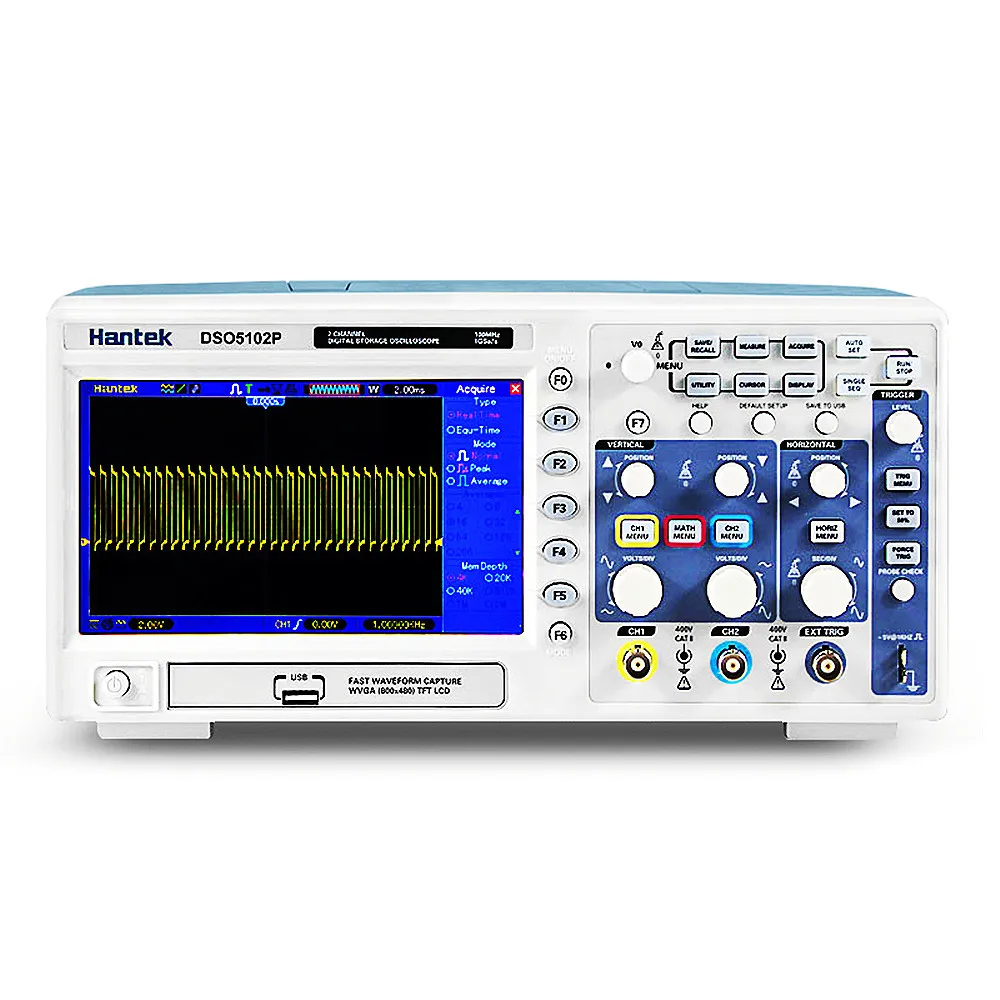 DSO5072P DSO5102P DSO5202P Portable Digital Storage Oscilloscope USB PC Osciloscopio 2 Channel 70MHz 100MHz 200MHz 1GSa/s 40K