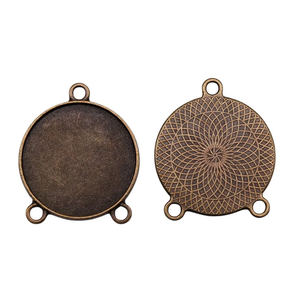 Accessories For Women Necklace And Earrings Accessories Parts Jewelry Findings Three-Hole Glass Cabochon Base Setting Tray Bezel