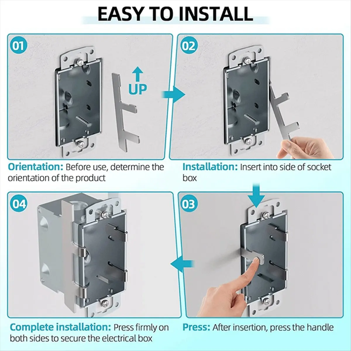 Lot de 10 attaches de fixation pour boîtier électrique, clips en F pour la réparation et la fixation des prises électriques lâch