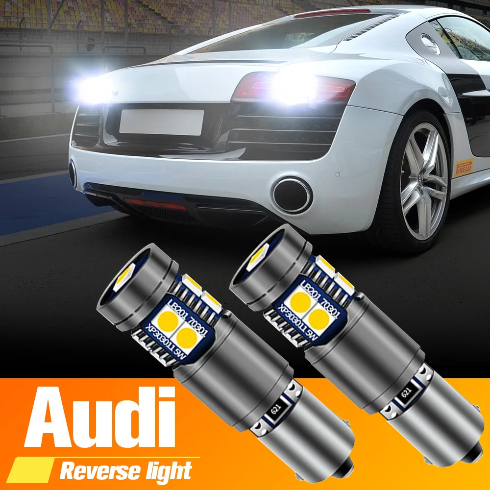 2pcs LED Backup Light Blub Reverse Lamp H21W BAY9S 64136 Canbus No Error For Audi R8 2007-2015