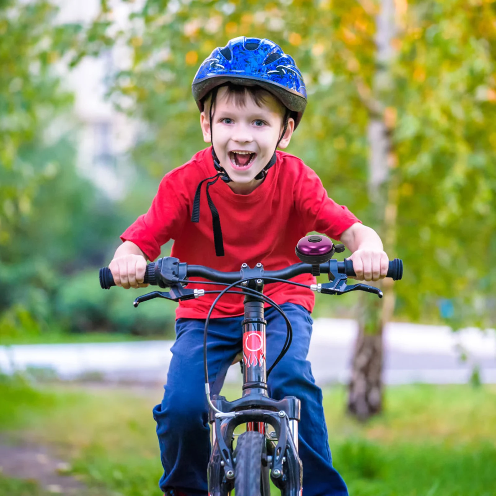 

2 Pcs Bicycle Bell Accessories Large Clear Sound Plastic Kids Bike Bells Red Purple Durable Material Suitable Mountain Mini