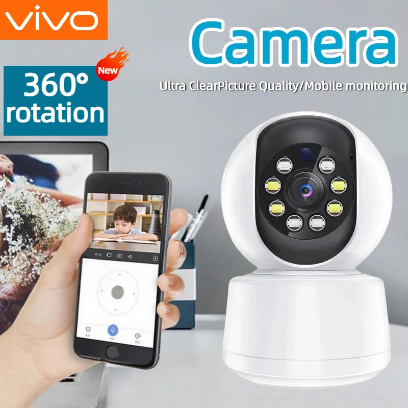 

Умная вращающаяся камера VIVO 4K HD, Wi-Fi, 2-сторонний аудиомонитор ночного видения, AI, защита обнаружения человека, IP-камера, 2025 НОВИНКА