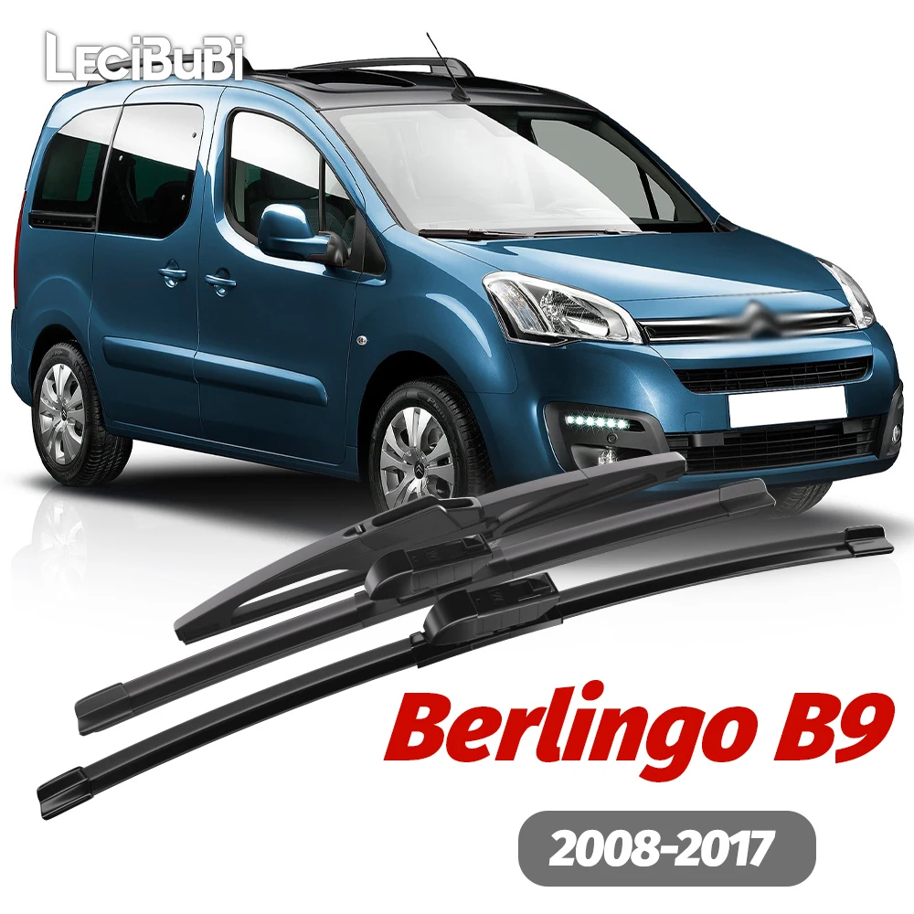 1 Juego de limpiaparabrisas delantero y trasero, limpiaparabrisas para Citroen Berlingo B9 2008-2017 2009 2010 2011 2012 2013 2014