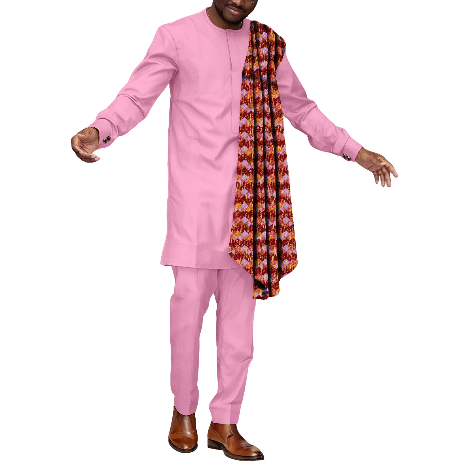 SEA&ALP Afrikaanse pakken voor mannen Dashiki Kente print patchwork top shirt en broek 2-delige set kleding traditionele outfits