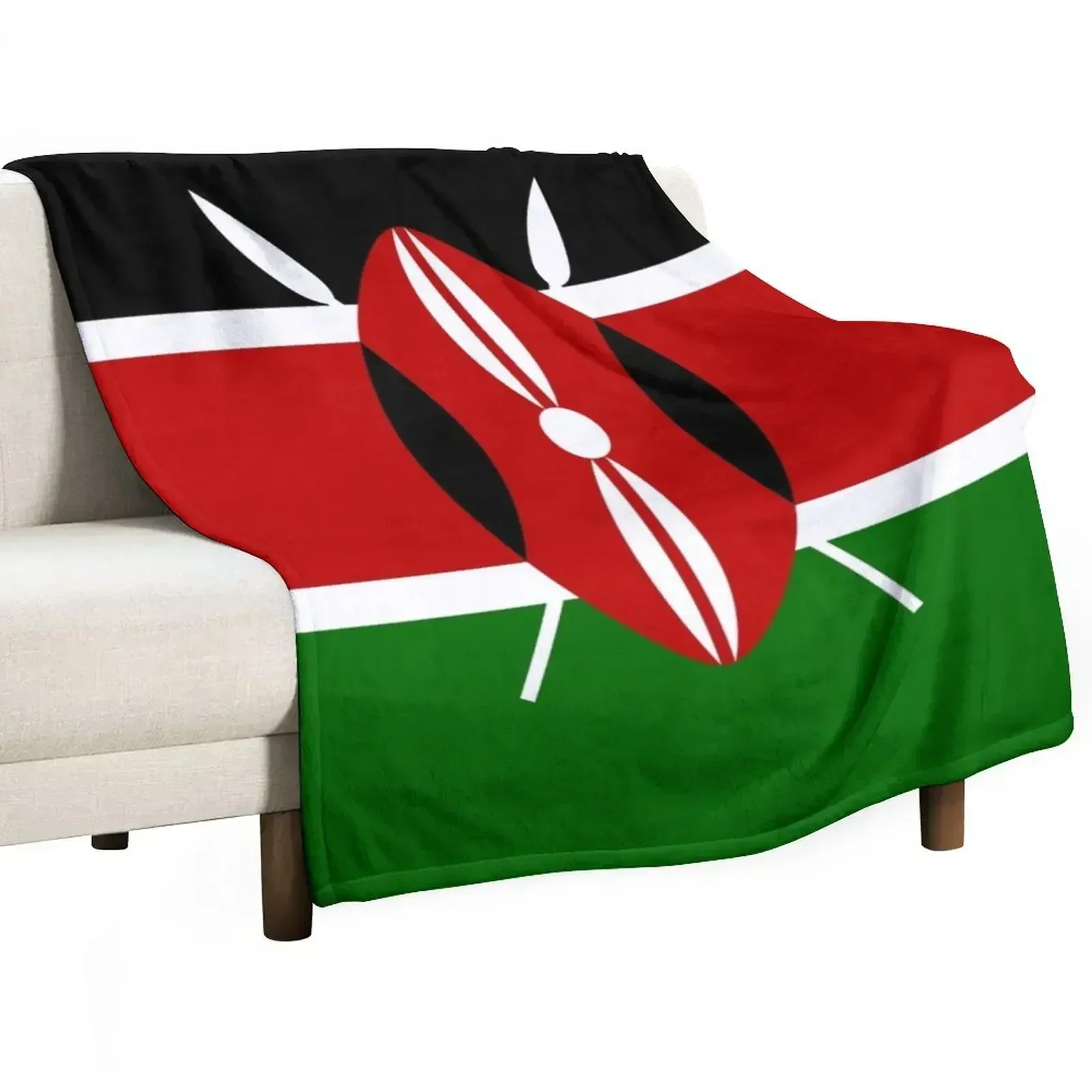 Kenya Flag Throw Blanket Soft Beds Bed covers Flannel Plush Beautifuls Picnic Blankets