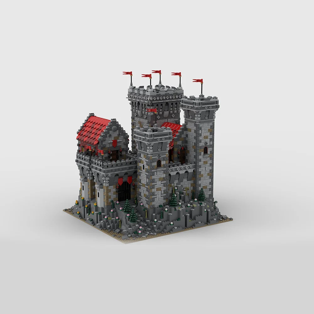 NEW MOC 6524PCS European Medieval Street View Red Lions Castle DIY creative ideas Retro child Toy Birthday Gift building blocks