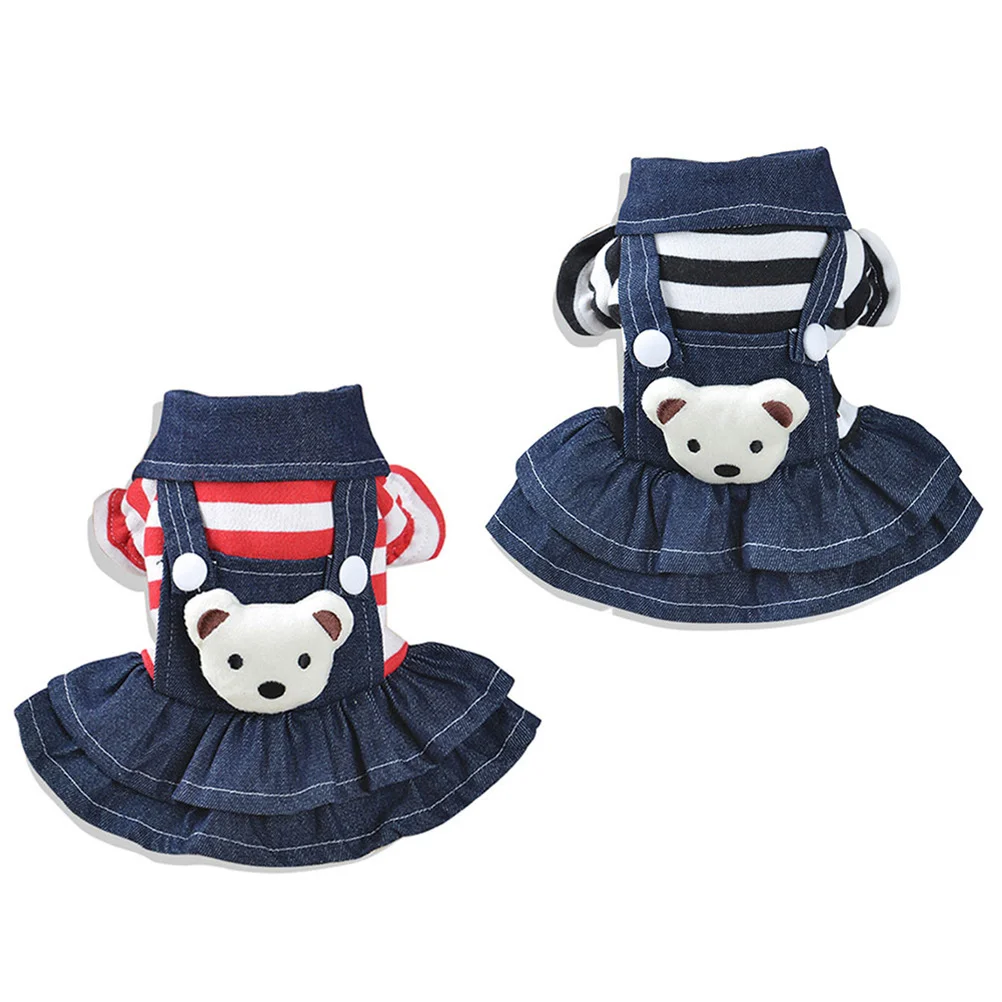 

Small Strap Denim Dress Xs Soft Dog Apparel for Summer Winter Outdoor Walk Holiday Photoshoot Dog Apparel